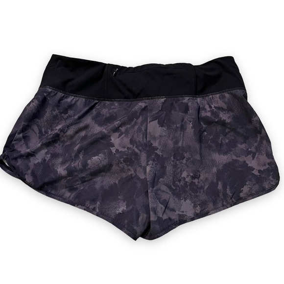 Sweaty Betty running Shorts Built In Liner Zip Waist Pocket Black Gray Large - Picture 7 of 8